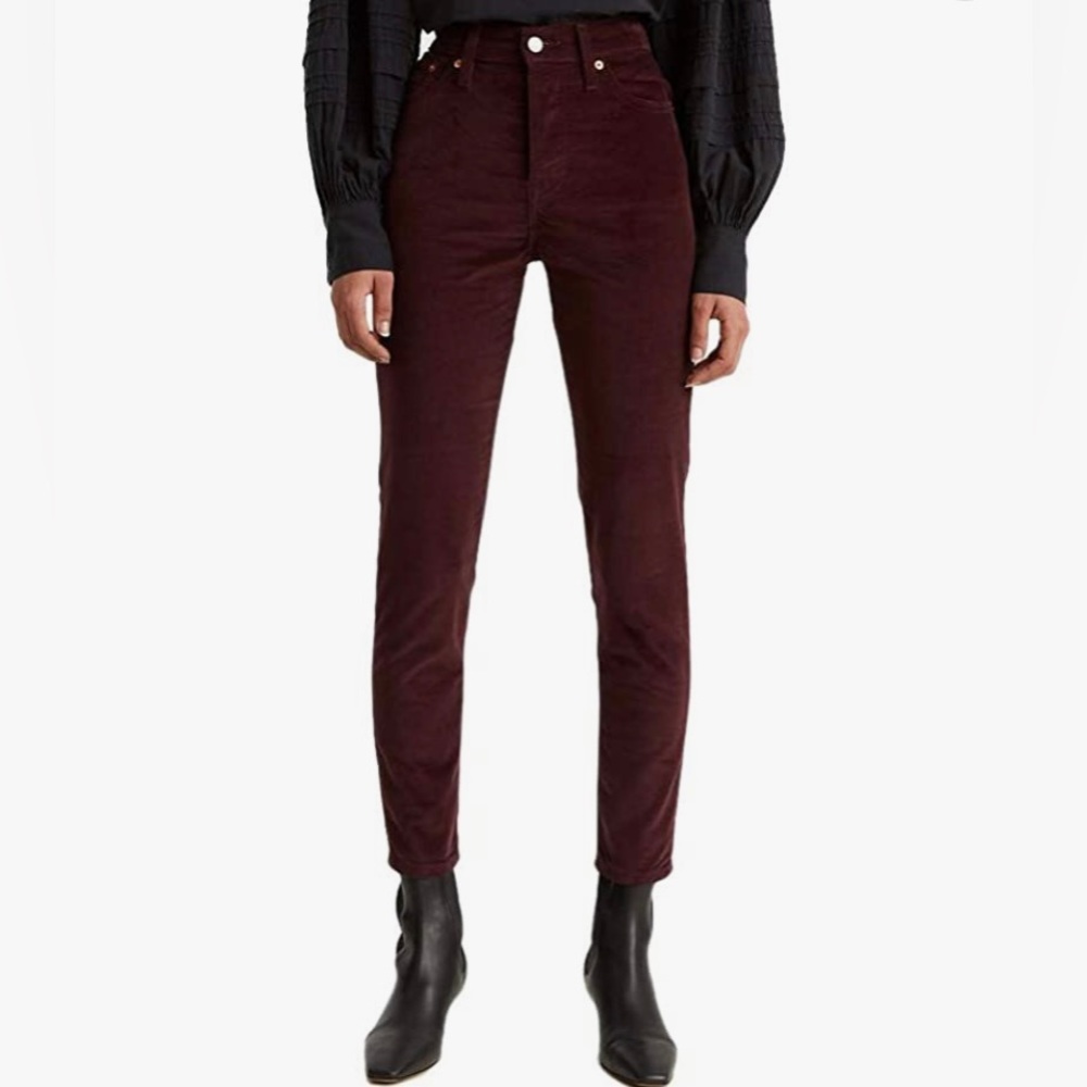 Levi's Women's Wedgie Skinny Jeans Malbec Moleskin Corduroy 27